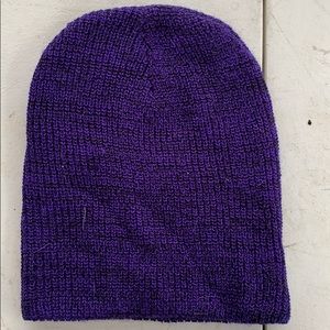 Purple and black beanie